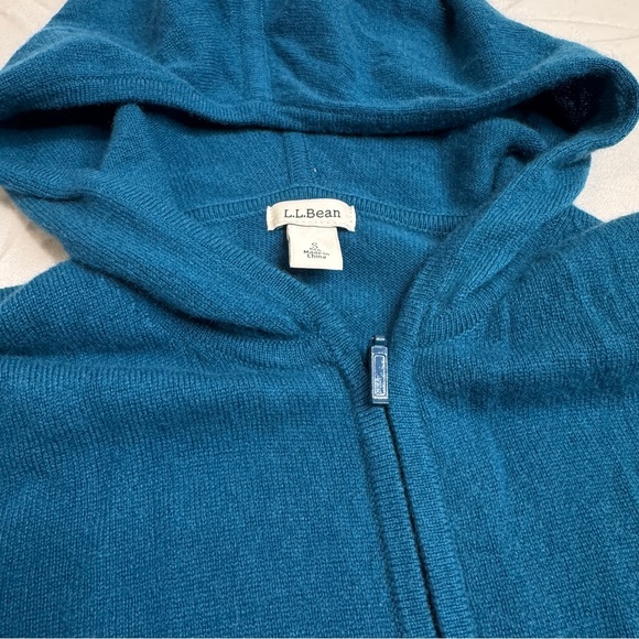 LL Bean Blue Cashmere Zip Up Hoodie, Women’s Small, Lightweight, Cozy, 507572 - Picture 2 of 7